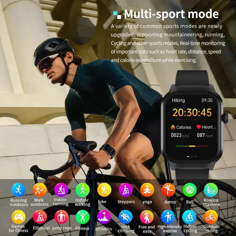 Montre intelligente avec bracelet en acier milanais de 2,01 pouces, appel Bluetooth, prise en charge de la surveillance de la fréquence cardiaque/glycémie non invasive (or)