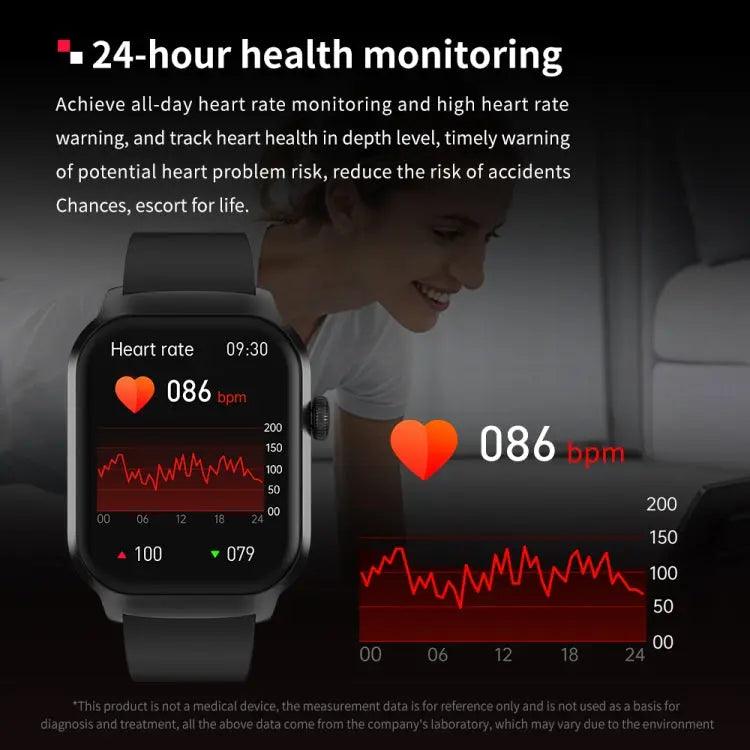 Montre intelligente avec bracelet en acier milanais de 2,01 pouces, appel Bluetooth, prise en charge de la surveillance de la fréquence cardiaque/glycémie non invasive (or)