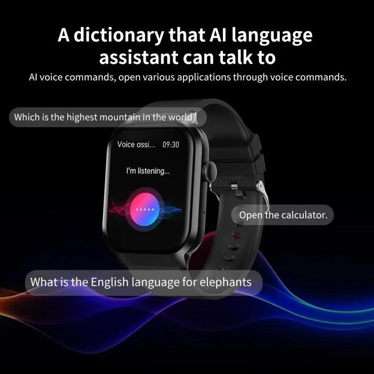 Montre intelligente avec bracelet en acier milanais de 2,01 pouces, appel Bluetooth, prise en charge de la surveillance de la fréquence cardiaque/glycémie non invasive (or)