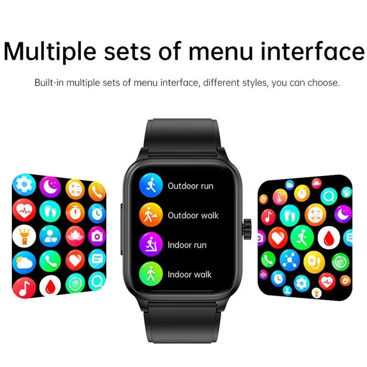 ET540 1,91 pouces IP67 étanche montre intelligente bande de silicone, prise en charge ECG/mesure non invasive de la glycémie (rouge)