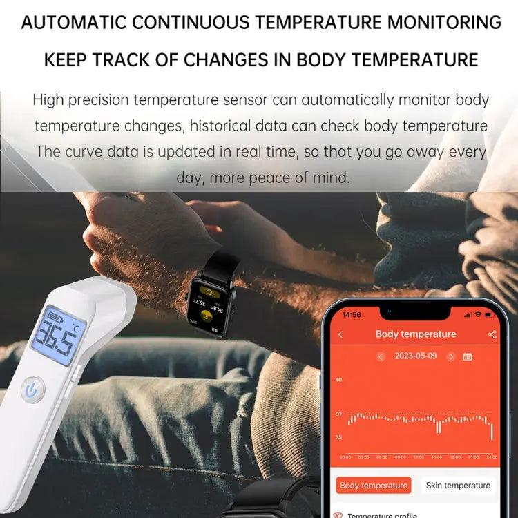 ET540 1,91 pouces IP67 étanche montre intelligente bande de silicone, prise en charge ECG/mesure non invasive de la glycémie (rouge)