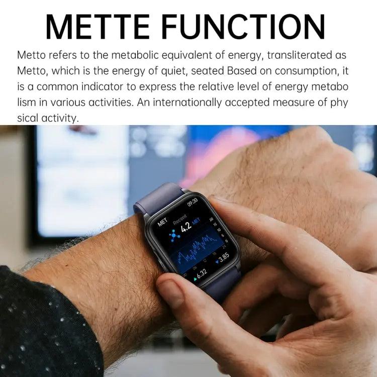 ET540 1,91 pouces IP67 étanche montre intelligente bande de silicone, prise en charge ECG/mesure non invasive de la glycémie (rouge)