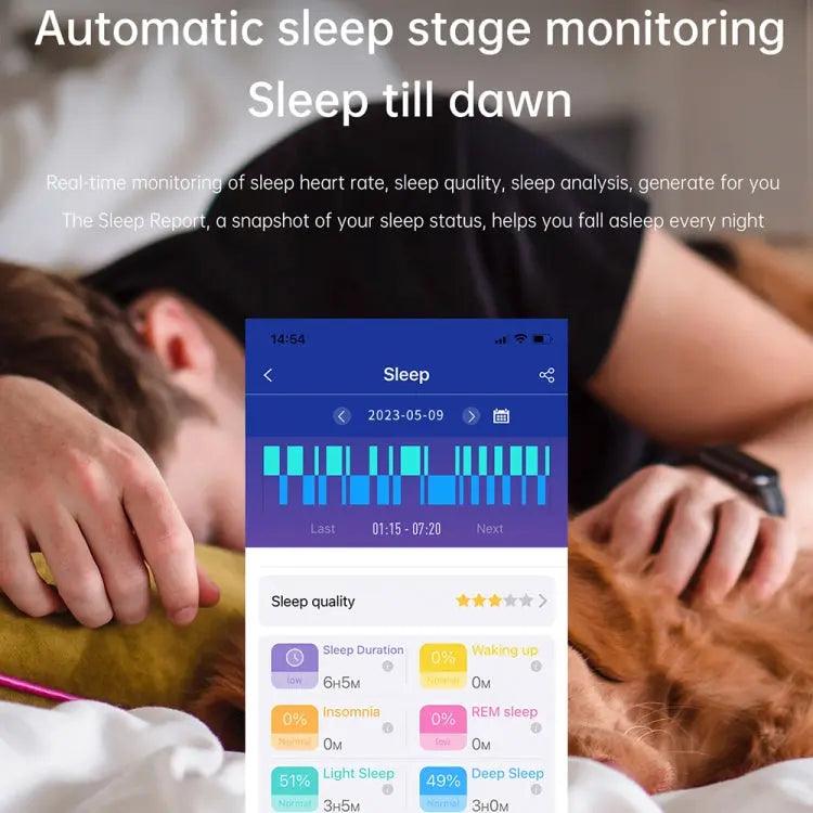 ET540 1,91 pouces IP67 étanche montre intelligente bande de silicone, prise en charge ECG/mesure non invasive de la glycémie (rouge)