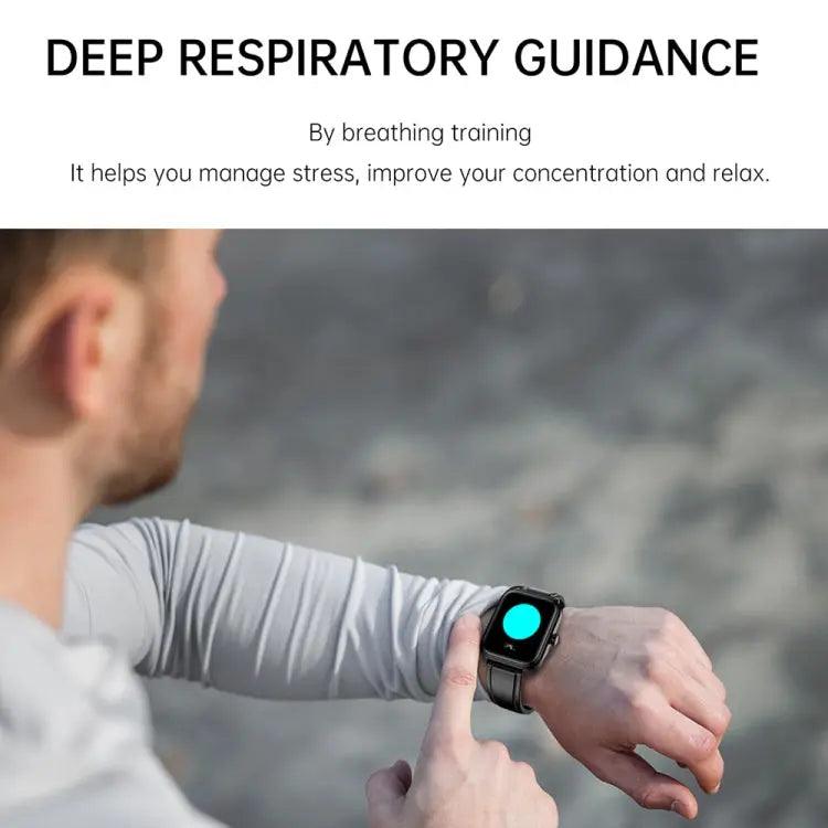 ET540 1,91 pouces IP67 étanche montre intelligente bande de silicone, prise en charge ECG/mesure non invasive de la glycémie (rouge)