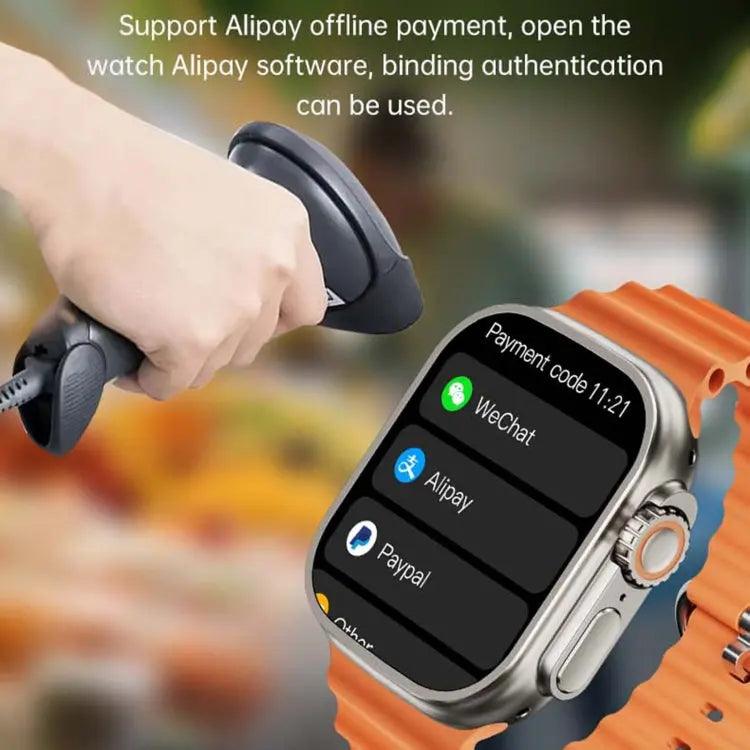 Montre intelligente de sport WS12 ULTRA 2 de 2,2 pouces, code de paiement de prise en charge / appel Bluetooth / sommeil / oxygène sanguin / fréquence cardiaque / moniteur de santé de la pression artérielle (noir)