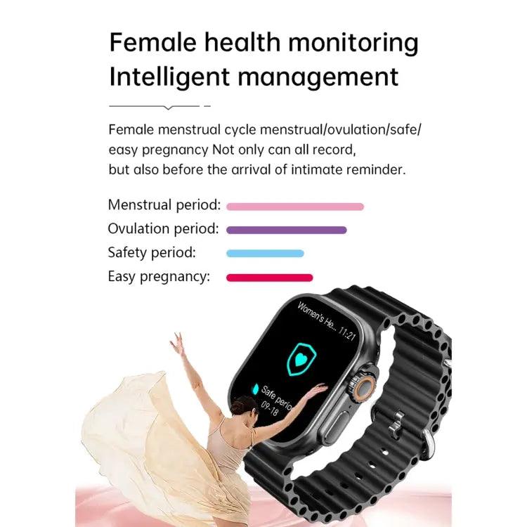 Montre intelligente de sport WS12 ULTRA 2 de 2,2 pouces, code de paiement de prise en charge / appel Bluetooth / sommeil / oxygène sanguin / fréquence cardiaque / moniteur de santé de la pression artérielle (noir)