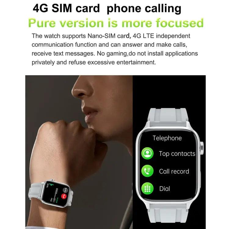 montre connecté HAMTOD GT33 1,96 pouces 4G Smart Call Watch prend en charge l'alarme SOS (noir)