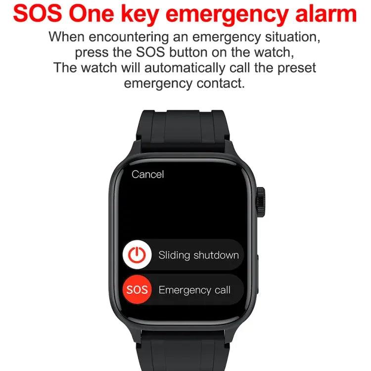 montre connecté HAMTOD GT33 1,96 pouces 4G Smart Call Watch prend en charge l'alarme SOS (noir)