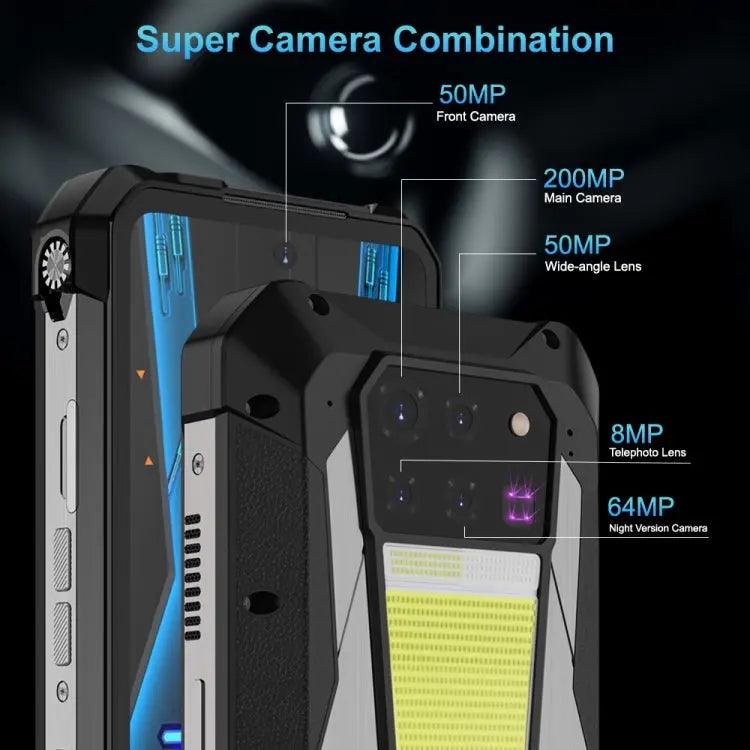 Smartphone incassable Unihertz Tank 3 Pro / 8849, 18GB+512GB, Projecteur, Vision nocturne, 23800mAh, 5G - lesbeauxprix