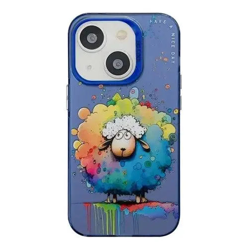 Coque Pour iPhone 15 à 12, Série de peinture à l'huile à motif animal. lesbeauxprix