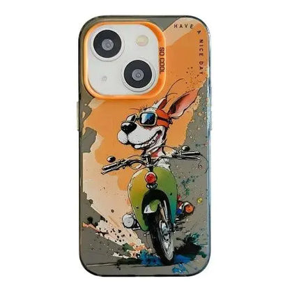 Coque Pour iPhone 15 à 12, Série de peinture à l'huile à motif animal. lesbeauxprix