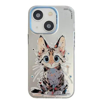 Coque Pour iPhone 15 à 12, Série de peinture à l'huile à motif animal. lesbeauxprix