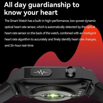 E530 1,91 pouces IP68 montre intelligente à bande en acier étanche prend en charge l'ECG / la glycémie non invasive (noir)