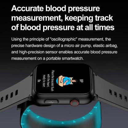 TK63 Montre intelligente de pompe à air à écran couleur de 1,91 pouces, prend en charge la surveillance de la pression artérielle/ECG (noir)