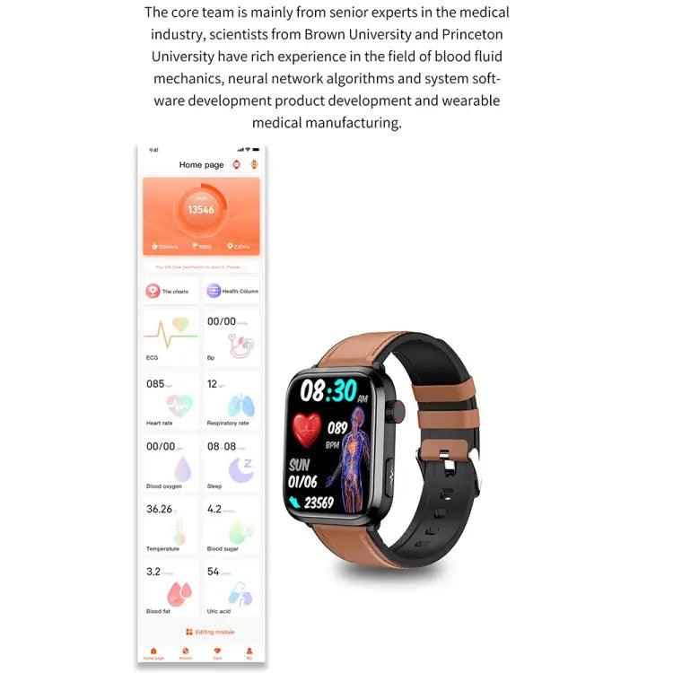 ET210 1,91 pouces IPS écran IP67 montre intelligente bande de silicone étanche, prise en charge de la surveillance de la température corporelle/ECG (rouge)