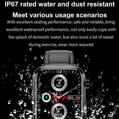 ET210 1,91 pouces IPS écran IP67 montre intelligente bande de silicone étanche, prise en charge de la surveillance de la température corporelle/ECG (rouge)