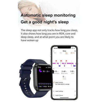 ET210 1,91 pouces IPS écran IP67 montre intelligente bande de silicone étanche, prise en charge de la surveillance de la température corporelle/ECG (rouge)
