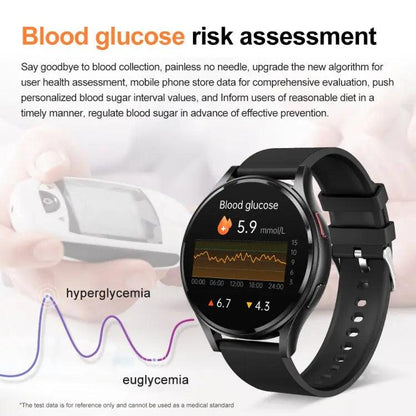 Montre intelligente Prise en charge ECG / Glycémie non invasive (Noir)
