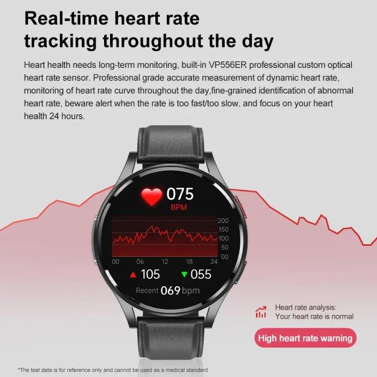 Montre intelligente Prise en charge ECG / Glycémie non invasive (Noir)