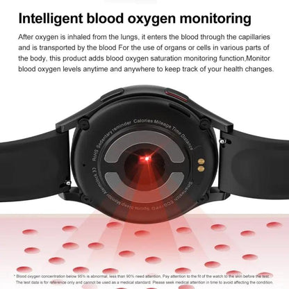 Montre intelligente Prise en charge ECG / Glycémie non invasive (Noir)