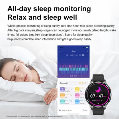 Montre intelligente Prise en charge ECG / Glycémie non invasive (Noir)