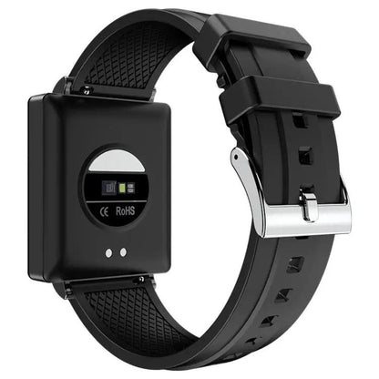 La montre intelligente KS01 1,85 pouces prend en charge la détection de la glycémie, la détection de la pression artérielle, la détection de l'oxygène sanguin (noir)