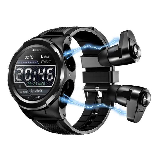 Montre Connectée 2 en 1 F6 avec Écouteurs Bluetooth Intégrés