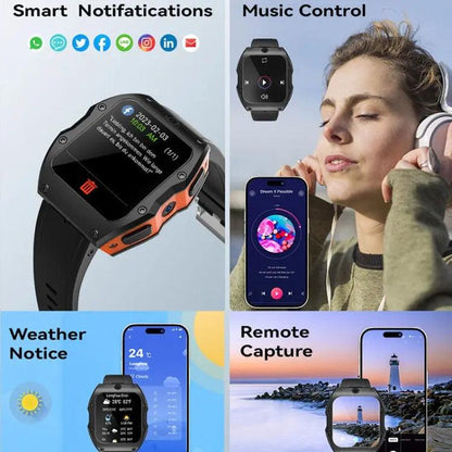 Montre Connectée Multifonctionnelle avec Appels Bluetooth et GPS - Écran 1,99 Pouces (Noir)