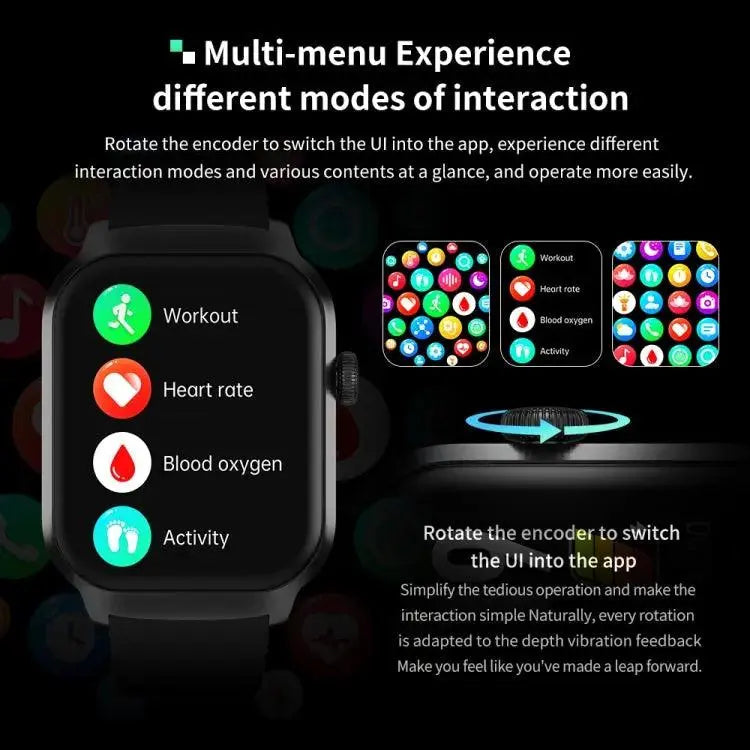Montre intelligente avec bracelet en acier milanais de 2,01 pouces, appel Bluetooth, prise en charge de la surveillance de la fréquence cardiaque/glycémie non invasive (or)