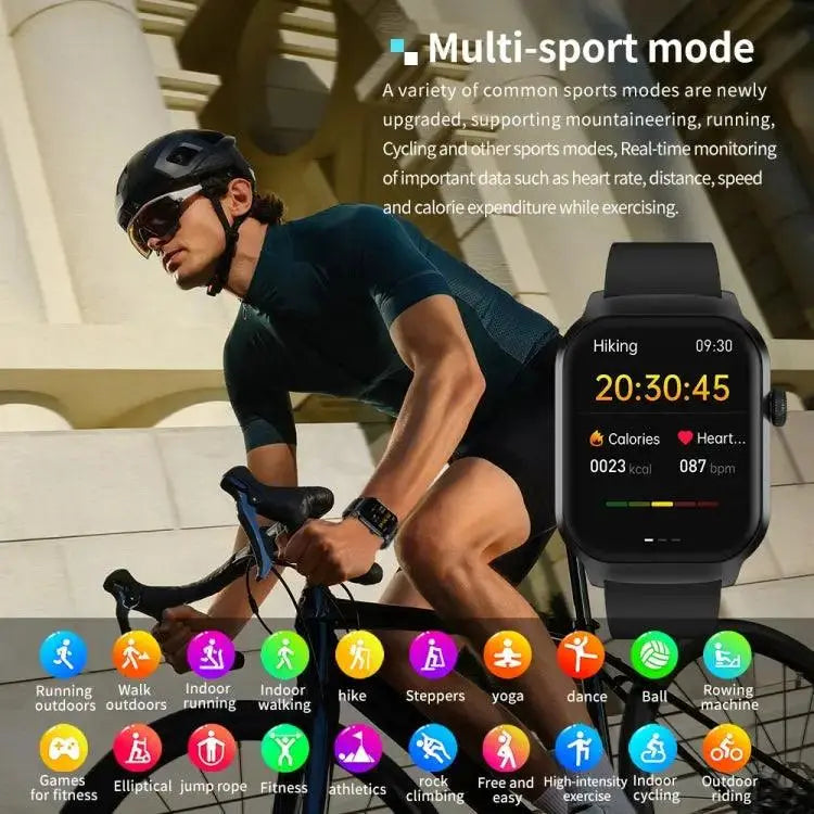 Montre intelligente avec bracelet en acier milanais de 2,01 pouces, appel Bluetooth, prise en charge de la surveillance de la fréquence cardiaque/glycémie non invasive (or)