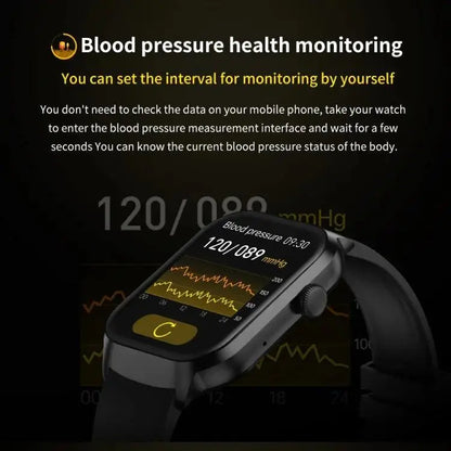 Montre intelligente avec bracelet en acier milanais de 2,01 pouces, appel Bluetooth, prise en charge de la surveillance de la fréquence cardiaque/glycémie non invasive (or)