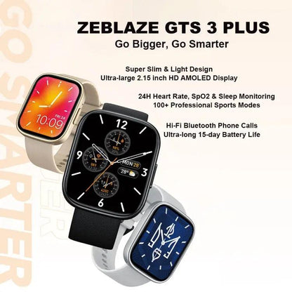 Montre intelligente de fitness étanche IP68 Zeblaze GTS 3 Plus 2,15 pouces (noir)