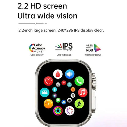 Montre intelligente de sport WS12 ULTRA 2 de 2,2 pouces, code de paiement de prise en charge / appel Bluetooth / sommeil / oxygène sanguin / fréquence cardiaque / moniteur de santé de la pression artérielle (noir)
