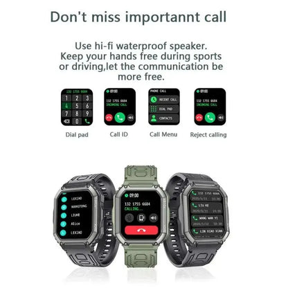 Montre intelligente de sport podomètre étanche KR06, prise en charge de la fréquence cardiaque/surveillance de la pression artérielle/appel BT (noir)