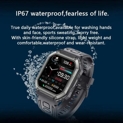 Montre intelligente de sport podomètre étanche KR06, prise en charge de la fréquence cardiaque/surveillance de la pression artérielle/appel BT (noir)