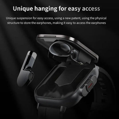 Montre intelligente avec écouteur D8 intégré 2 en 1 Bluetooth, prise en charge de la surveillance de la santé/NFC (noir)