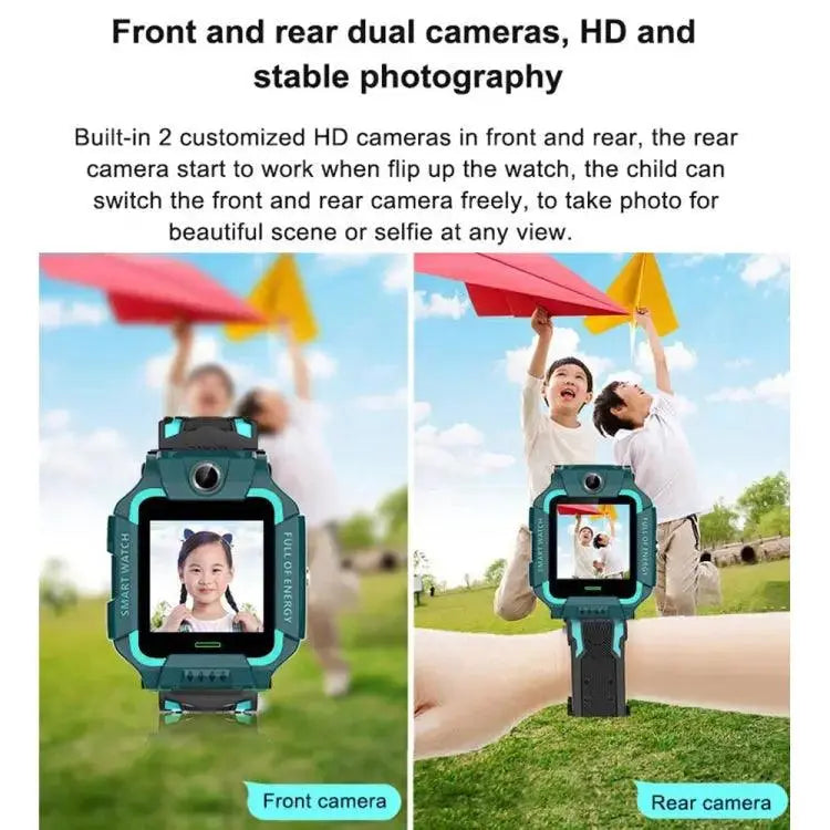 Q19 1,44 pouces caméra de positionnement rotative à 360 degrés montre d'appel intelligente étanche pour enfants (vert)