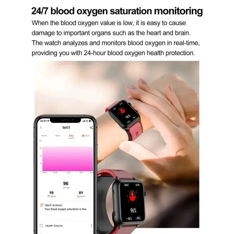 TK63 Montre intelligente de pompe à air à écran couleur de 1,91 pouces, prend en charge la surveillance de la pression artérielle/ECG (noir)