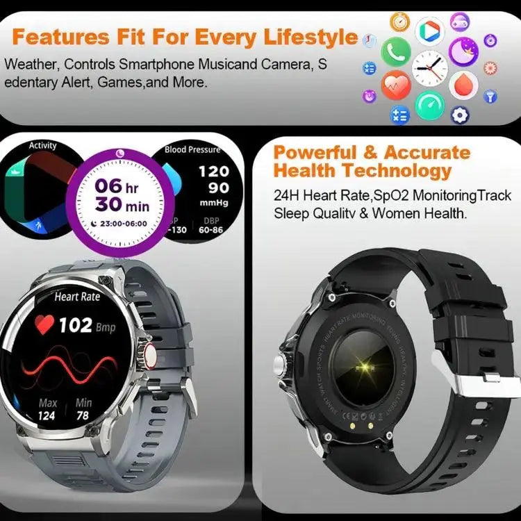 V69 IP68 BT5.0 1,85 pouces montre intelligente prenant en charge la détection des appels vocaux/du sommeil (argent)
