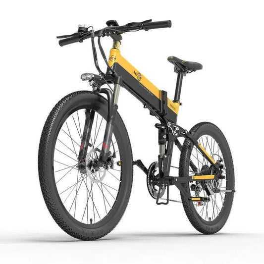 Vélo de montagne électrique BEZIOR X500 PRO 10.4AH 500W  pliante avec des pneus de 26 pouces (jaune noir) - lesbeauxprix