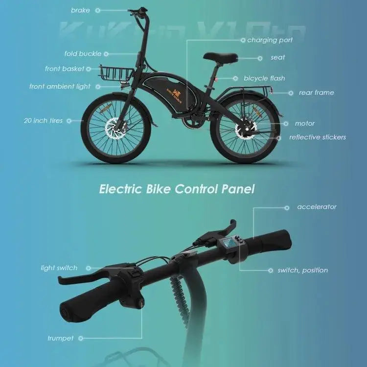 Vélo électrique Kukirin V1 Pro 350W avec pneus 20 pouces. - lesbeauxprix