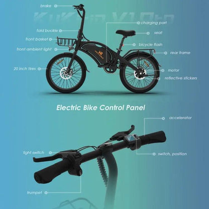 Vélo électrique Kukirin V1 Pro 350W avec pneus 20 pouces. - lesbeauxprix