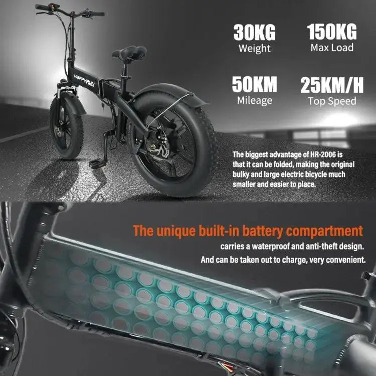 Vélo électrique pliable HAPPYRUN HR-X40 350W 36V / 10AH avec pneus de 20 pouces. - lesbeauxprix