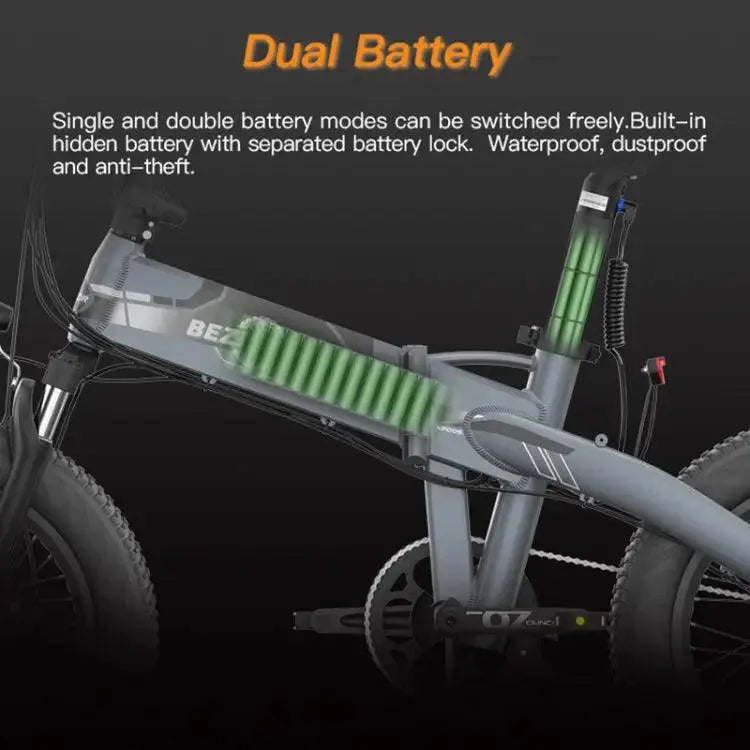 Vélo électrique pliant à double moteur BEZIOR XF005 500W 36V / 16Ah avec pneus de 20 pouces - lesbeauxprix