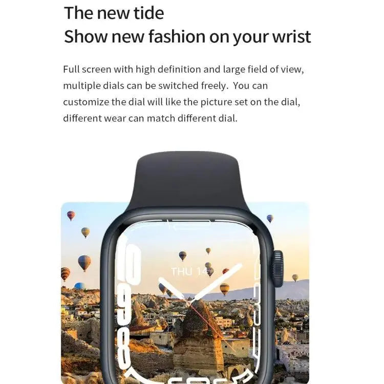 Watch 8 Max 1,85 pouces Recharge sans fil Bluetooth Appel NFC Smartwatch (Noir)
