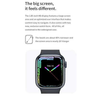 Watch 8 Max 1,85 pouces Recharge sans fil Bluetooth Appel NFC Smartwatch (Noir)