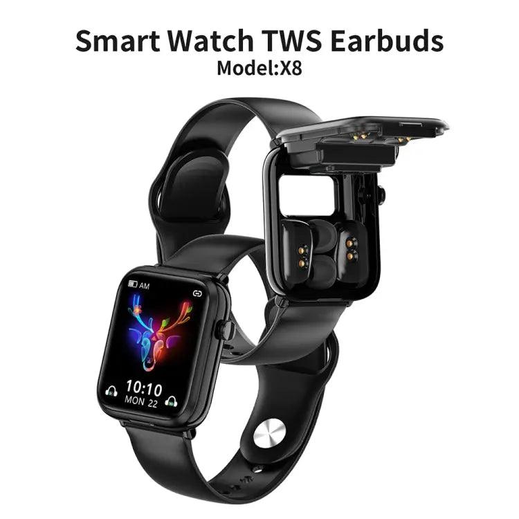 X8 1,69 pouces IPS Smart Watch Smart Watchuds TWS, support Bluetooth Appel (Noir)