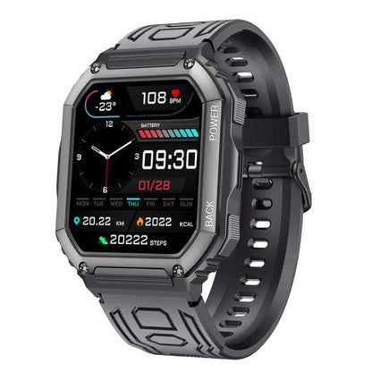 Montre intelligente de sport podomètre étanche KR06, prise en charge de la fréquence cardiaque/surveillance de la pression artérielle/appel BT (noir)