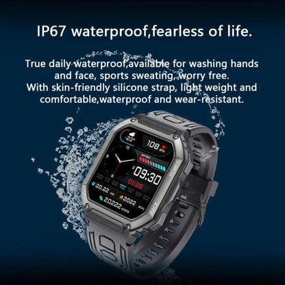 Montre intelligente de sport podomètre étanche KR06, prise en charge de la fréquence cardiaque/surveillance de la pression artérielle/appel BT (noir)