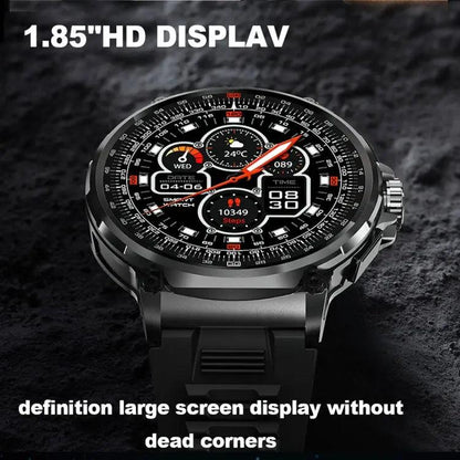 V69 IP68 BT5.0 1,85 pouces montre intelligente prenant en charge la détection des appels vocaux/du sommeil (argent)